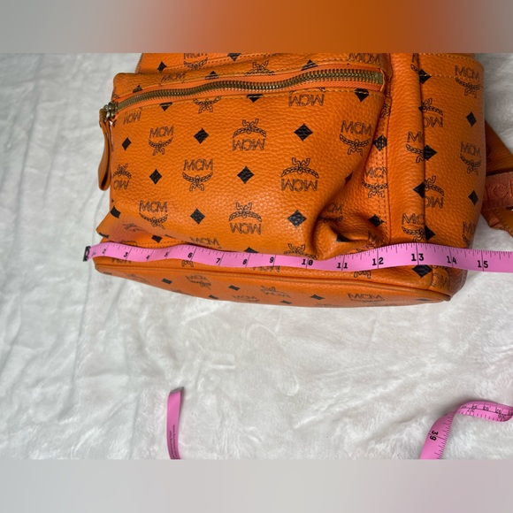 MCM Visetos Side Stud Large Stark Backpack Orange - Picture 13 of 15